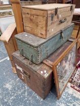 THREE VINTAGE TOOL CHESTS.