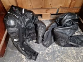 SET OF MOTORCYCLE LEATHERS.