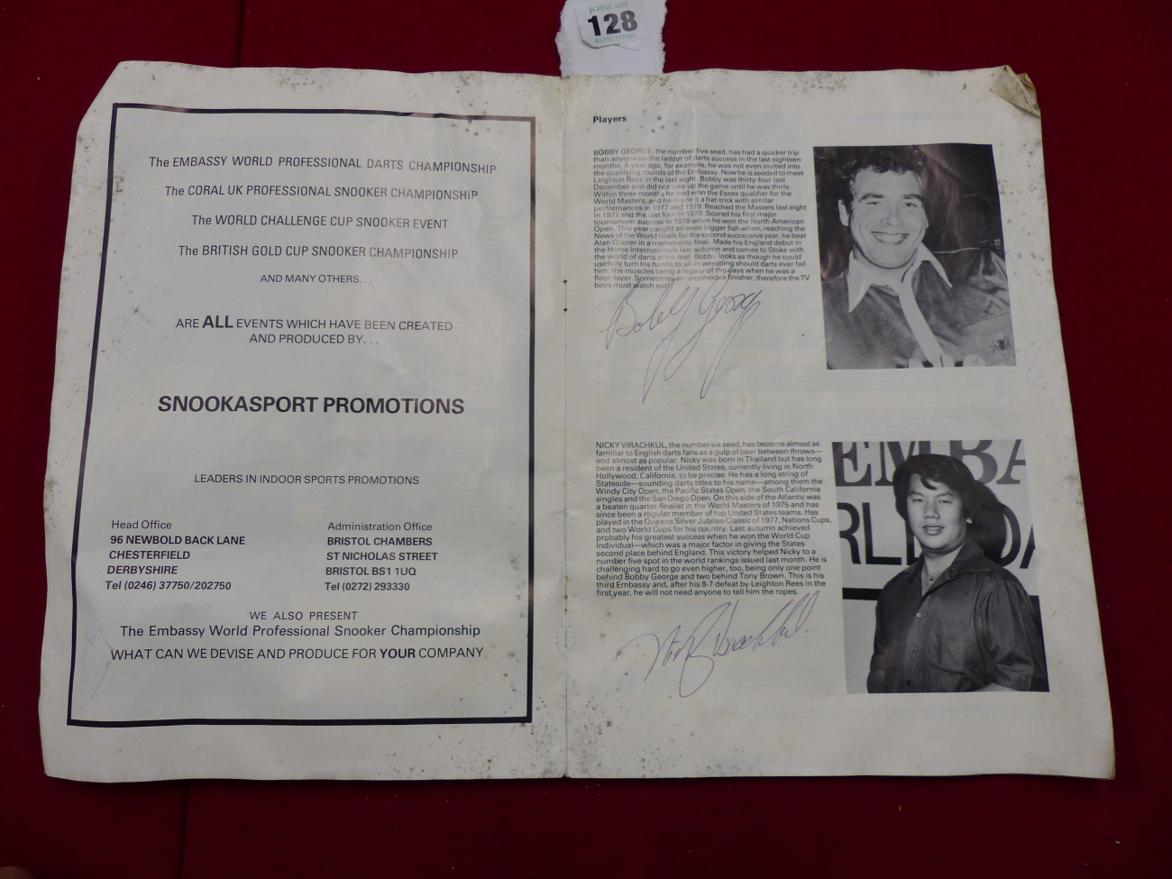 AN EMBASSY WORLD DARTS CHAMPIONSHIP PROGRAMME NK SIGNED BY THE PLAYERS FROM THE 1980'S. - Image 6 of 15