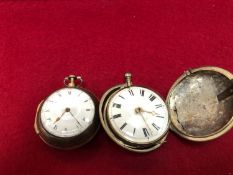 A GEORGIAN SILVER PAIR CASED POCKET WATCH. BOTH THE CASE AND POCKET WATCHED HALLMARKED, LONDON 1788.