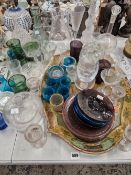 A COLLECTION OF 19th C. AND OTHER GLASSWARES.