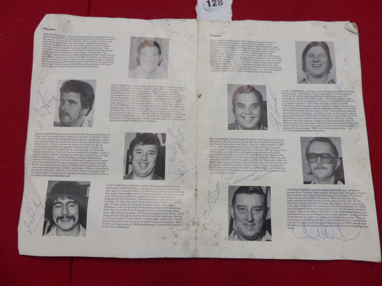 AN EMBASSY WORLD DARTS CHAMPIONSHIP PROGRAMME NK SIGNED BY THE PLAYERS FROM THE 1980'S. - Image 9 of 15