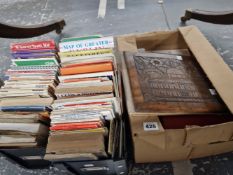 A COLLECTION OF VINTAGE MAPS, AND A MIDDLE EASTERN JERUSALEM OLIVE WOOD BOUND PRESSED FLOWER AND