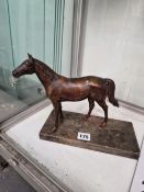 A SPELTER MODEL OF A HORSE