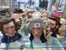 A COLLECTION OF EIGHT ROYAL DOULTON CHARACTER JUGS.