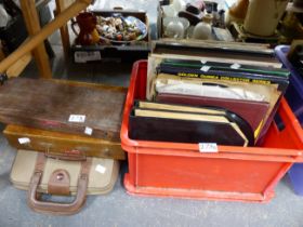 CLASSICAL LP'S AND OTHER RECORDS TOGETHER WITH ACRYLIC AND OTHER PAINTS, A TYPEWRITER ETC.