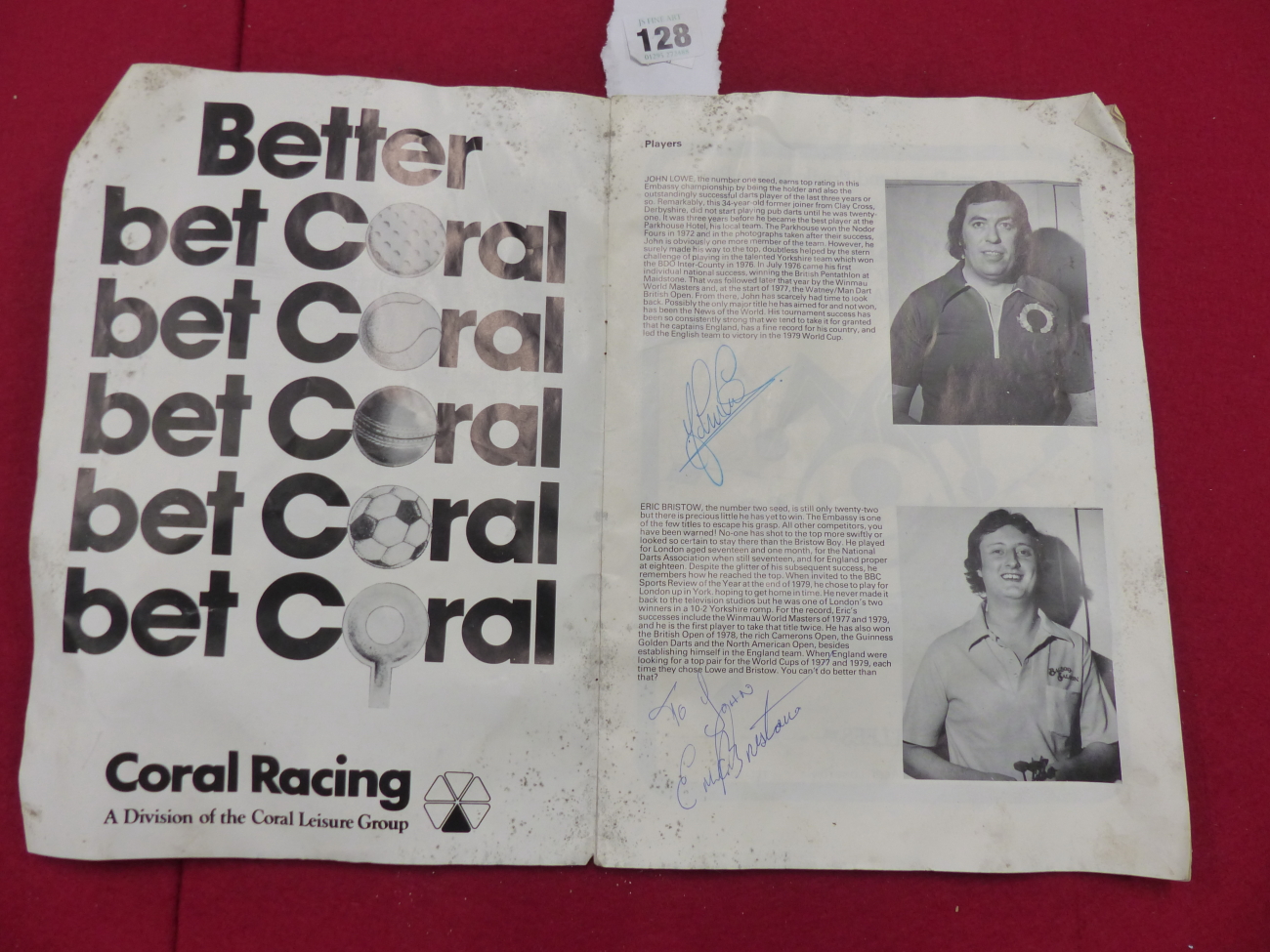 AN EMBASSY WORLD DARTS CHAMPIONSHIP PROGRAMME NK SIGNED BY THE PLAYERS FROM THE 1980'S. - Image 4 of 15
