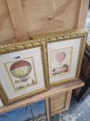 A GROUP OF 4 DECORATIVE BALLOONING PRINTS.