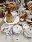 LLADRO AND OTHER FIGURINES, A LANCASTER CHARACTER JUG AND DECORATIVE CHINA.