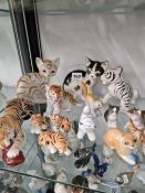 FOURTEEN LOMONOSOV AND OTHER RUSSIAN PORCELAIN CATS AND KITTENS