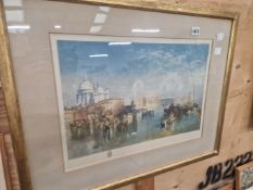 A COULOUR PRINT OF VENICE SIGNED T. HAMILTON CRAWFORD