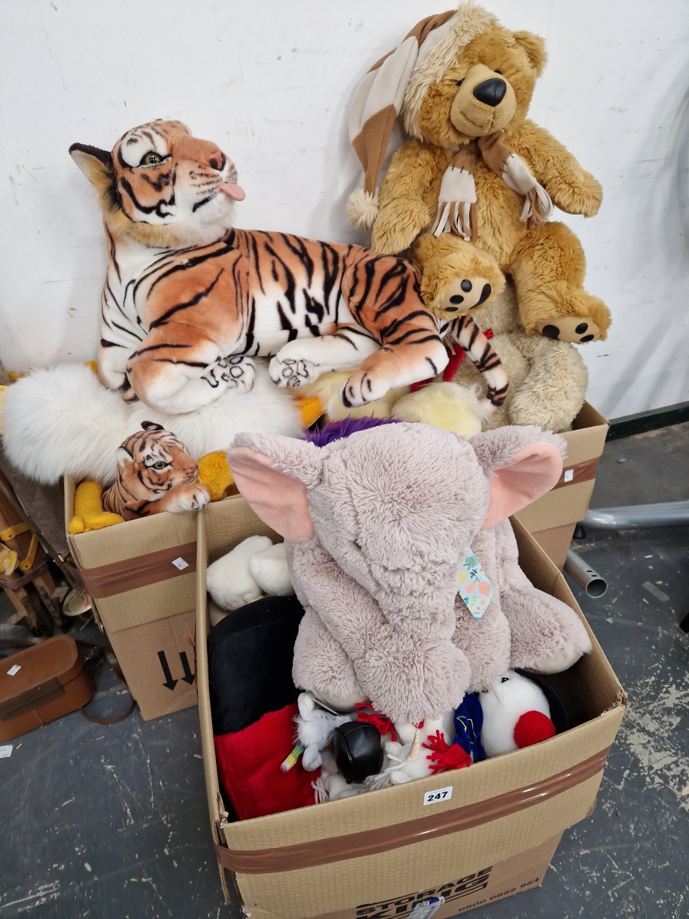 THREE LARGE BOXES OF SOFT TOYS