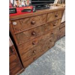 A 19TH C. MAHOGANY CHEST OF DRAWERS