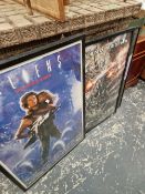 TWO FRAMED FILM POSTERS AND ONE OTHER.