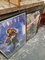 TWO FRAMED FILM POSTERS AND ONE OTHER.