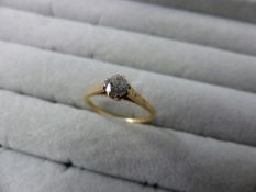 A 585 STAMPED SOLITAIRE CZ RING. FINGER SIZE N. WEIGHT 1.73grms.