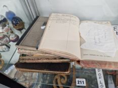 SIX VARIOUS EARLY 20th C. AUTOGRAPH, DIARIES AND ACCOUNT BOOKS