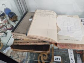 SIX VARIOUS EARLY 20th C. AUTOGRAPH, DIARIES AND ACCOUNT BOOKS