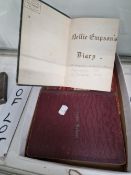 A19th C. SCHOOL BOOKS, AN ABINGDON SCHOOL NOTE BOOK AND A 19th C. DIARY