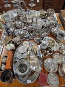 A LARGE QUANTITY OF SILVER PLATED WARES.
