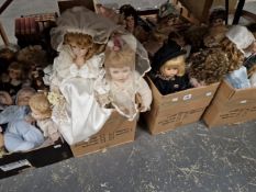 A COLLECTION OF BISQUE HEAD COSTUME DOLLS.
