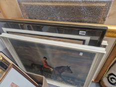 A GROUP OF VARIOUS SPORTING AND HUNTING RELATED HORSE PRINTS.