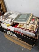 A QUANTITY OF BOOKS AND VINTAGE SOTHERBYS CATALOGUES.