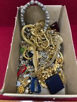 A COLLECTION OF DRESS JEWELLERY SIGNED MONET WITH OTHER UNSIGNED EXAMPLES INCLUDED.
