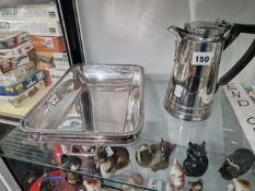 AN ELECTROPLATE VEGETABLE TUREEN AND A COFFEE POT