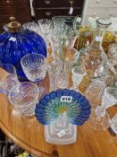 A GROUP OF DECORATIVE AND DRINKING GLASS WARES.