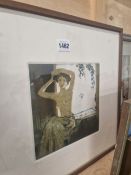 RAMON BOIRA. A SIGNED LTD EDITION COLOUR ETCHING. NUDE BY A WINDOW TOGETHER WITH A PORTRAIT PRINT