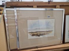TWO WATERCOLOURS OF SOUTH WEST AFRICAN SCENES, INDISTINCTLY SIGNED DATED '78 TOGETHER WITH A HUNT