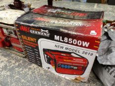 AN AS NEW BOXED MIL' GERMANY ML 8500 W SILENT PROFESSIONAL GENERATOR.