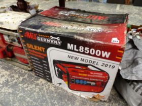 AN AS NEW BOXED MIL' GERMANY ML 8500 W SILENT PROFESSIONAL GENERATOR.