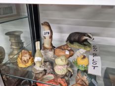 A GROUP OF AYNSLEY AND OTHER ANIMAL FIGURINES.