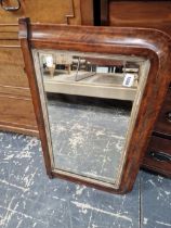 A VICTORIAN OVER MANTLE MIRROR.