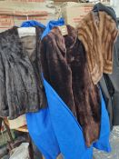 TWO FUR JACKETS AND A SHOULDER CAPE.