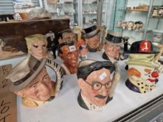 NINE DOULTON CHARACTER JUGS FROM FILM AND STAGE