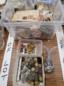 A COLLECTION OF ANTIQUE COINS, MATCHBOOK COVERS, DIE CAST SOLDIERS AND A PAPERWEIGHT.