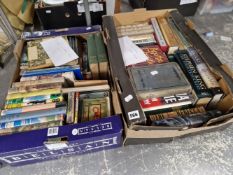 A COLLECTION OF AGATHA CHRISTIE AND OTHER DETECTIVE NOVELS AND A BOX OF CHILDRENS BOOKS.