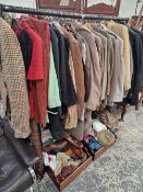 A LARGE COLLECTION OF VINTAGE GENTS JACKETS AND CLOTHING, SCARVES, TIES AND SHOES, TOGETHER A