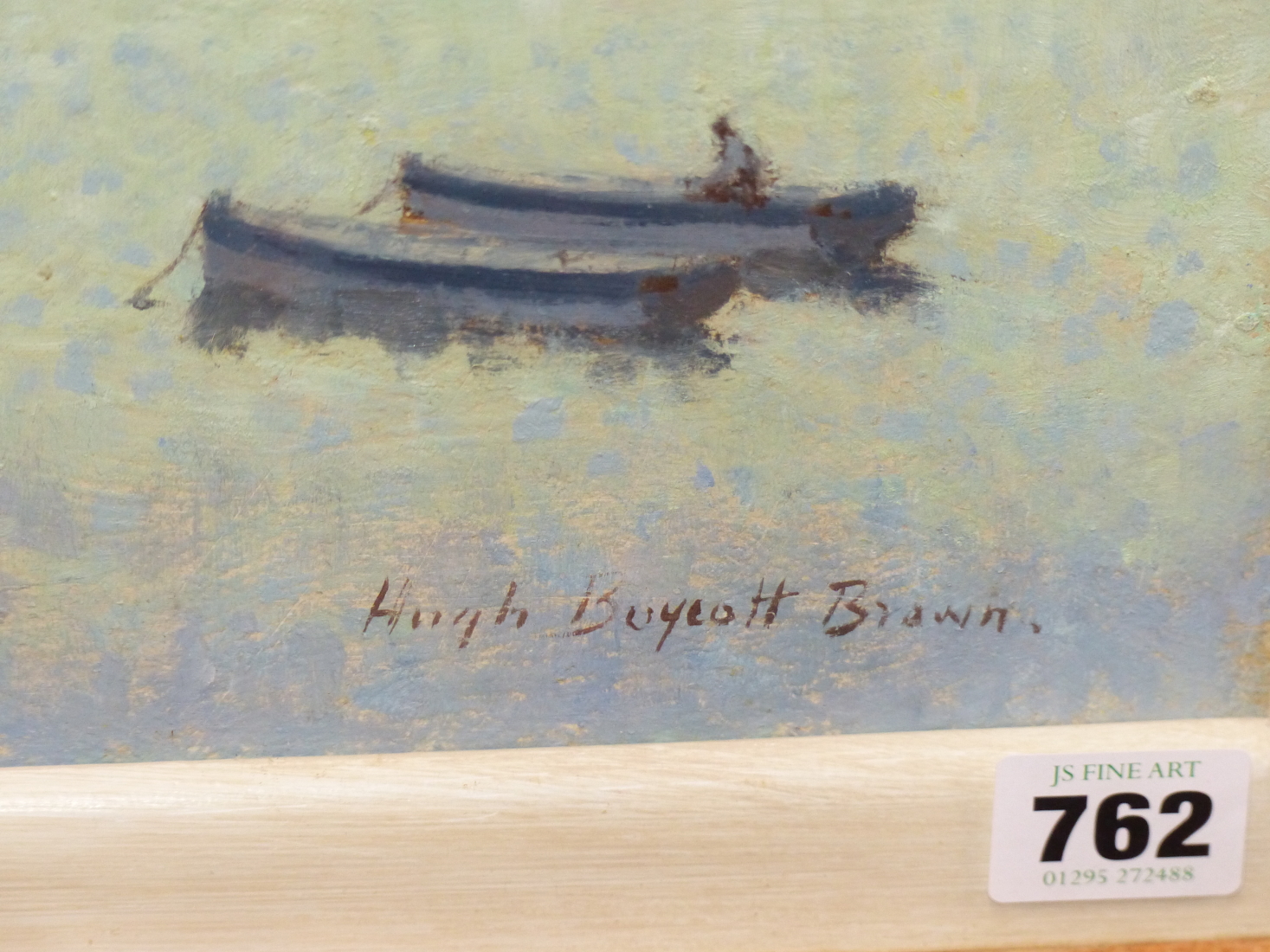 HUGH BOYCOTT BROWN (1909-90), ARR. SAILING SUFFOLK, OIL ON HARDBOARD, SIGNED LOWER RIGHT. 39.5 49. - Image 4 of 6