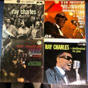 RAY CHARLES - 12 LPS INCLUDING YES INDEED! HA-E 2168, HALLELUJAH I LOVE HER SO! US ATLANTIC 8006,