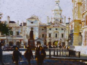 DENNIS SYRETT (B. 1932), ARR. HORSEGUARDS AVENUE, OIL ON CANVAS, SIGNED LOWER LEFT AND DATED 2007.