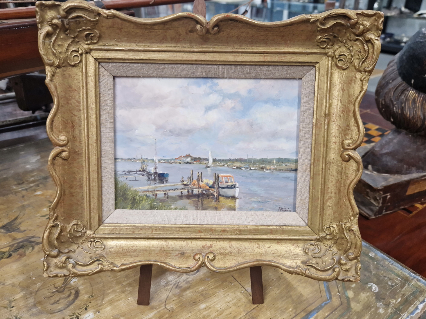 PHYLLIS MAY MORGANS (1911-2001), ARR. WALBERSWICK AND WOODBRIDGE, TWO OILS ON HARDBOARD, SIGNED