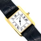 A VINTAGE SWISS DeLANEAU MANUAL WOUND WRISTWATCH. THE CASE STAMPED 18k AND 750, ASSESSED AS 18ct