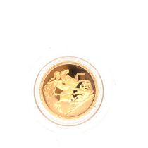 A 22ct GOLD HALF SOVEREIGN 1982 PROOF COIN IN CASE AND CAPSULE.