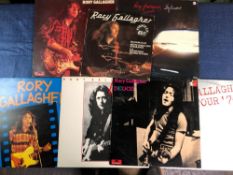7 x RORY GALLAGHER LP'S, DEUCE, IRISH TOUR 74, LIVE IN EUROPE, LIVE, TOP PRIORITY, DEFENDER AND