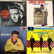 ROCK AND ROLL - 25 LP'S INCLUDING - THE EDDIE COCHRAN MEMORIAL ALBUM, CHERISHED MEMORIES, CHUCK