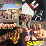 ROCK - APPROX 33 LPS INCLUDING AC/DC, SLADE STATUS QUO ETC. + A SMALL GROUP OF 45s INCLUDING THE